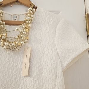 REBECCA TAYLOR Dia White Textured Sheath Dress Size 6 NWT